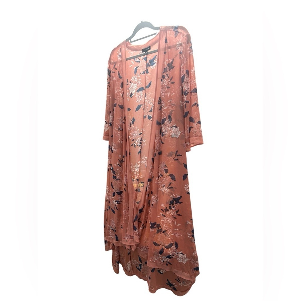 Torrid Chiffon Maxi High-Low Floral Sheer Kimono Duster size 1/2 preppy fall - Picture 2 of 6